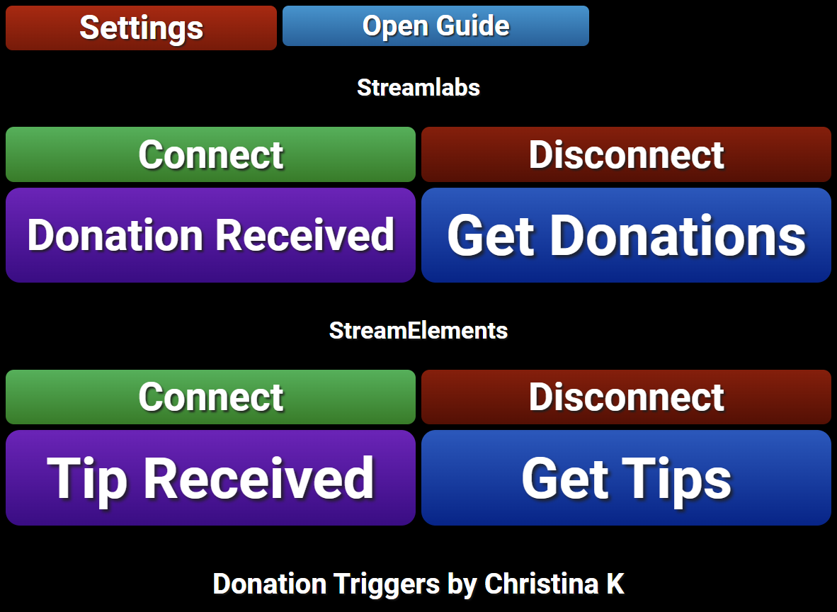 Donation Triggers screenshot