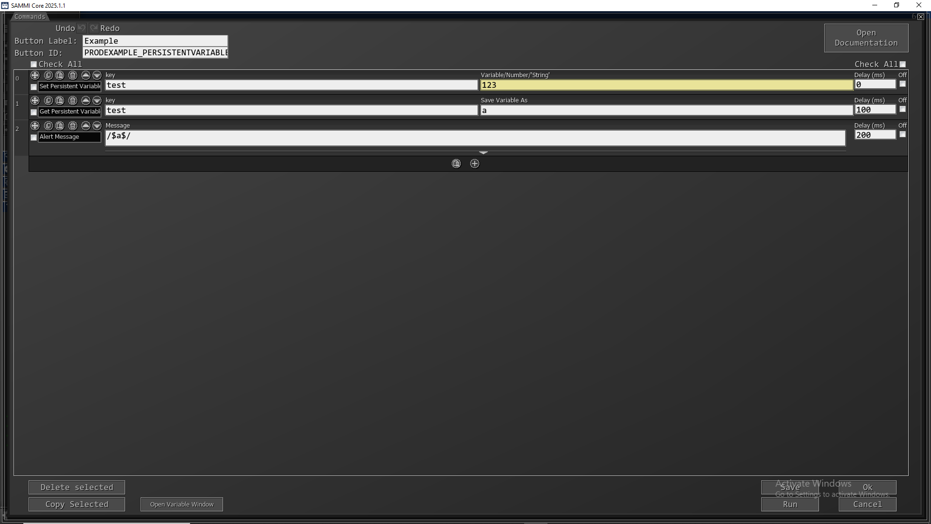 Click to enlarge Persistent Variables screenshot