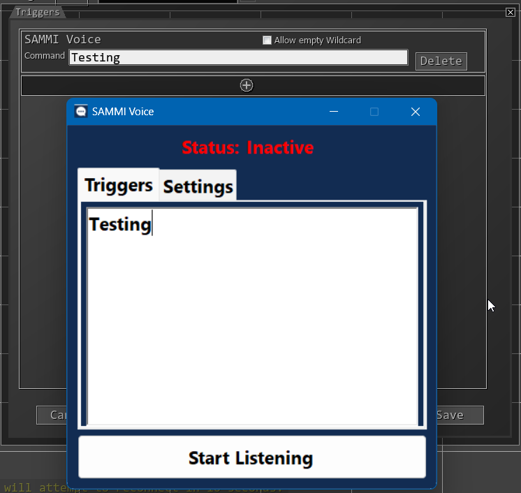 Creating a voice activated button