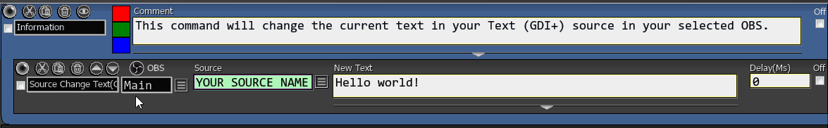 Change text in your Text (GDI+) source