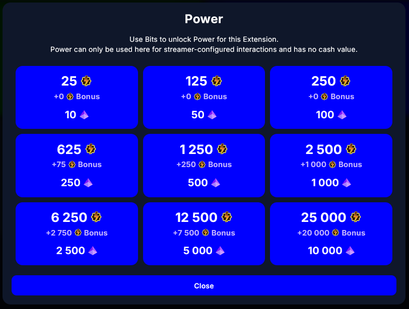 Click to enlarge The Power menu
