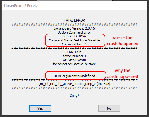 Crash error example